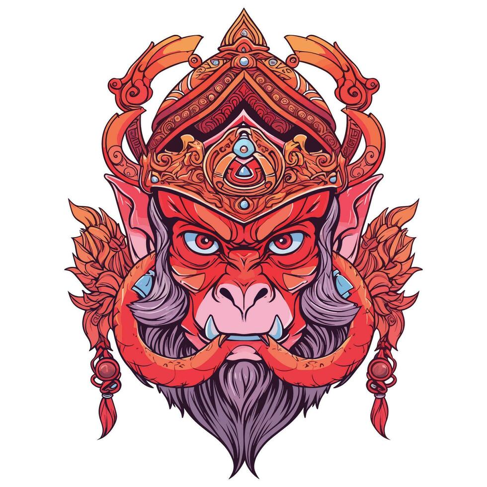 Modern monkey face logo and t-shirt vector design