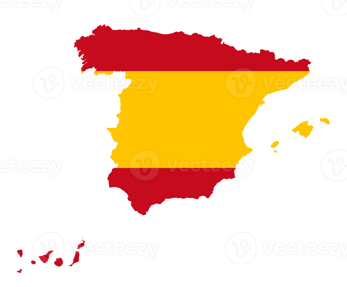 Spanien Karta flagga inuti png