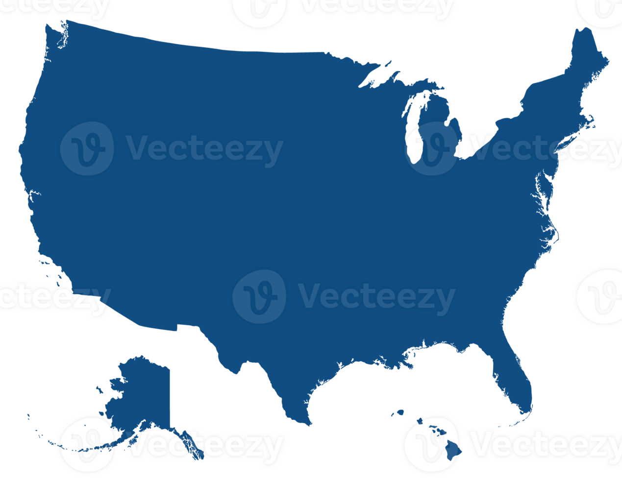 USA map, America map, United States of America map isolated on blue color png