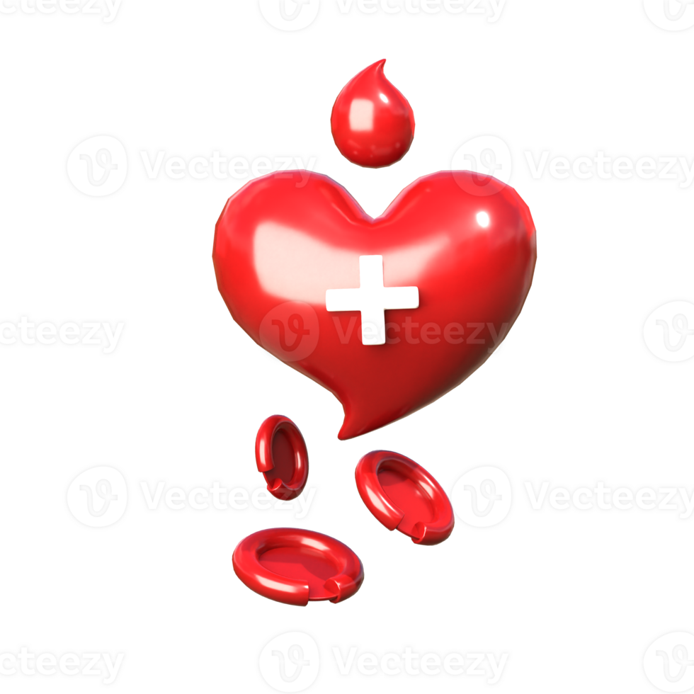 3d icon red blood png