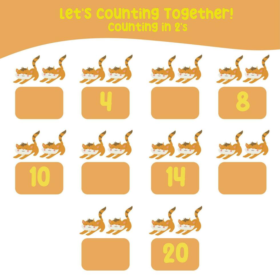 Counting animal for Preschool Children. Educational printable math worksheet. Counting practice. Vector file.