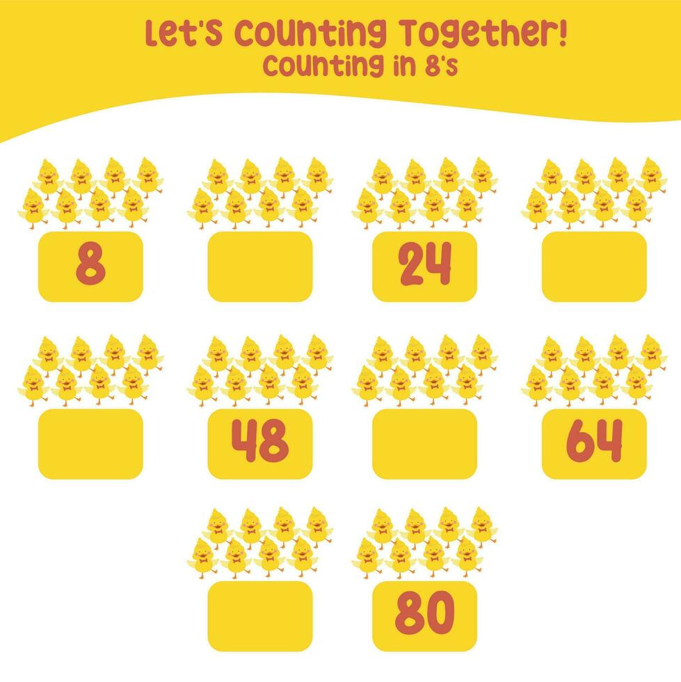 Counting animal for Preschool Children. Educational printable math worksheet. Counting practice. Vector file.