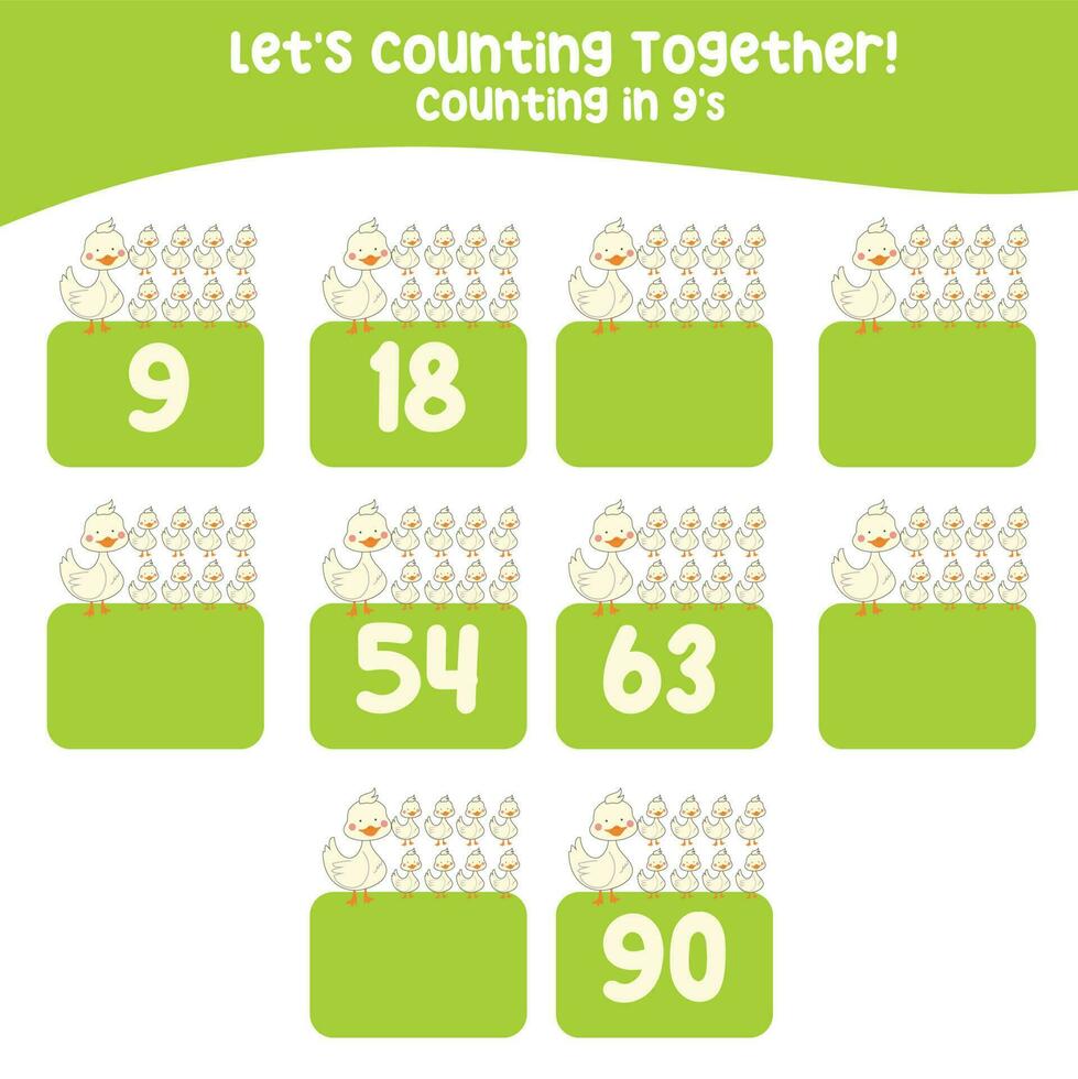 Counting animal for Preschool Children. Educational printable math worksheet. Counting practice. Vector file.