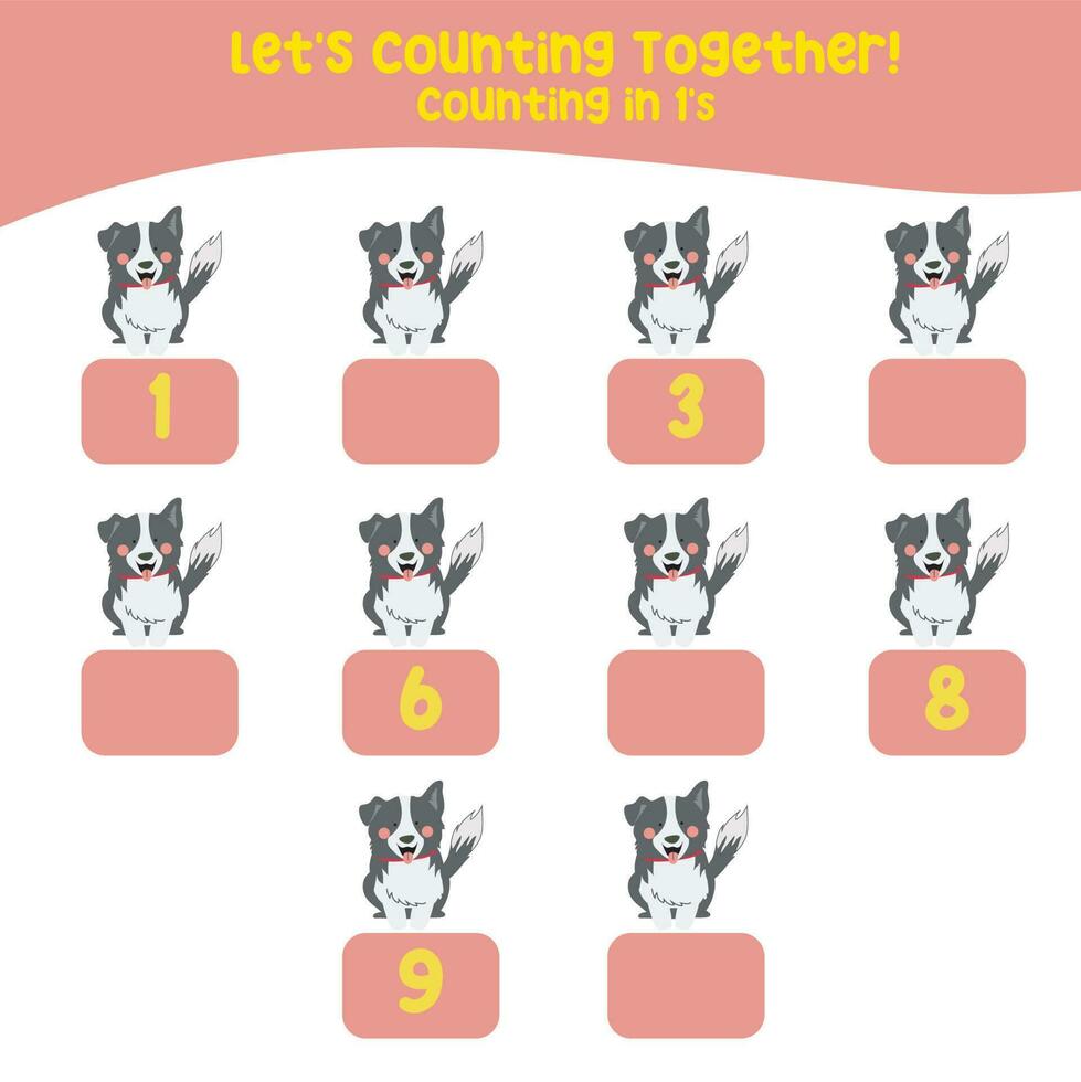 Counting animal for Preschool Children. Educational printable math worksheet. Counting practice. Vector file.