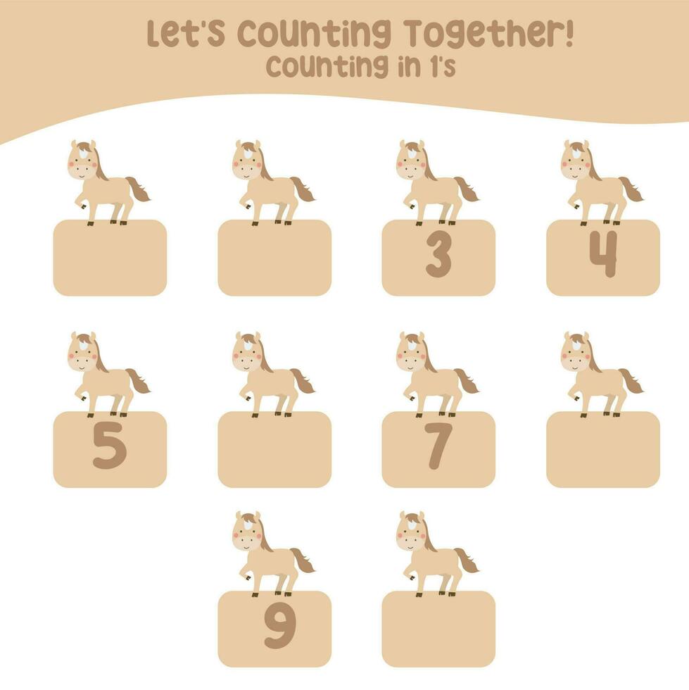 Counting animal for Preschool Children. Educational printable math worksheet. Counting practice. Vector file.