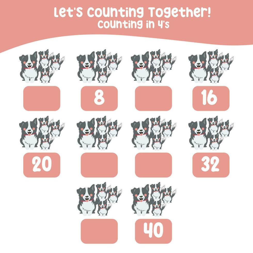 Counting animal for Preschool Children. Educational printable math worksheet. Counting practice. Vector file.