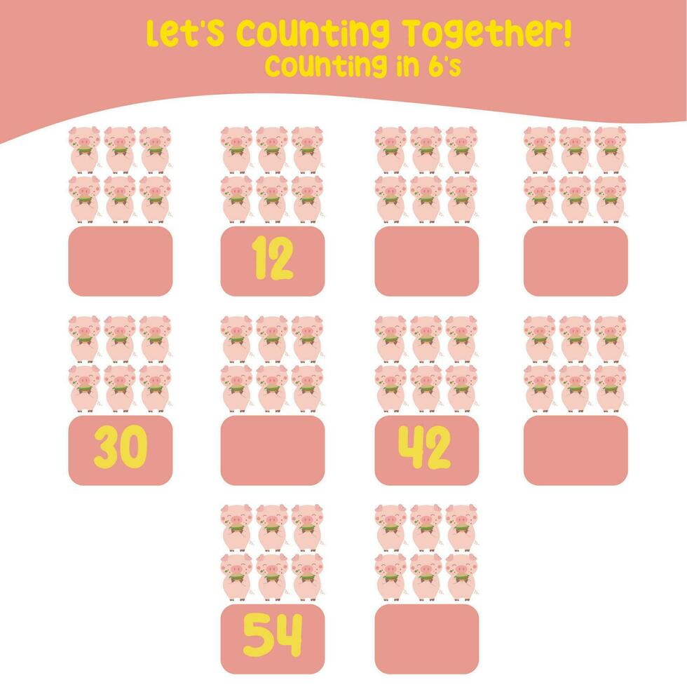 Counting animal for Preschool Children. Educational printable math worksheet. Counting practice. Vector file.