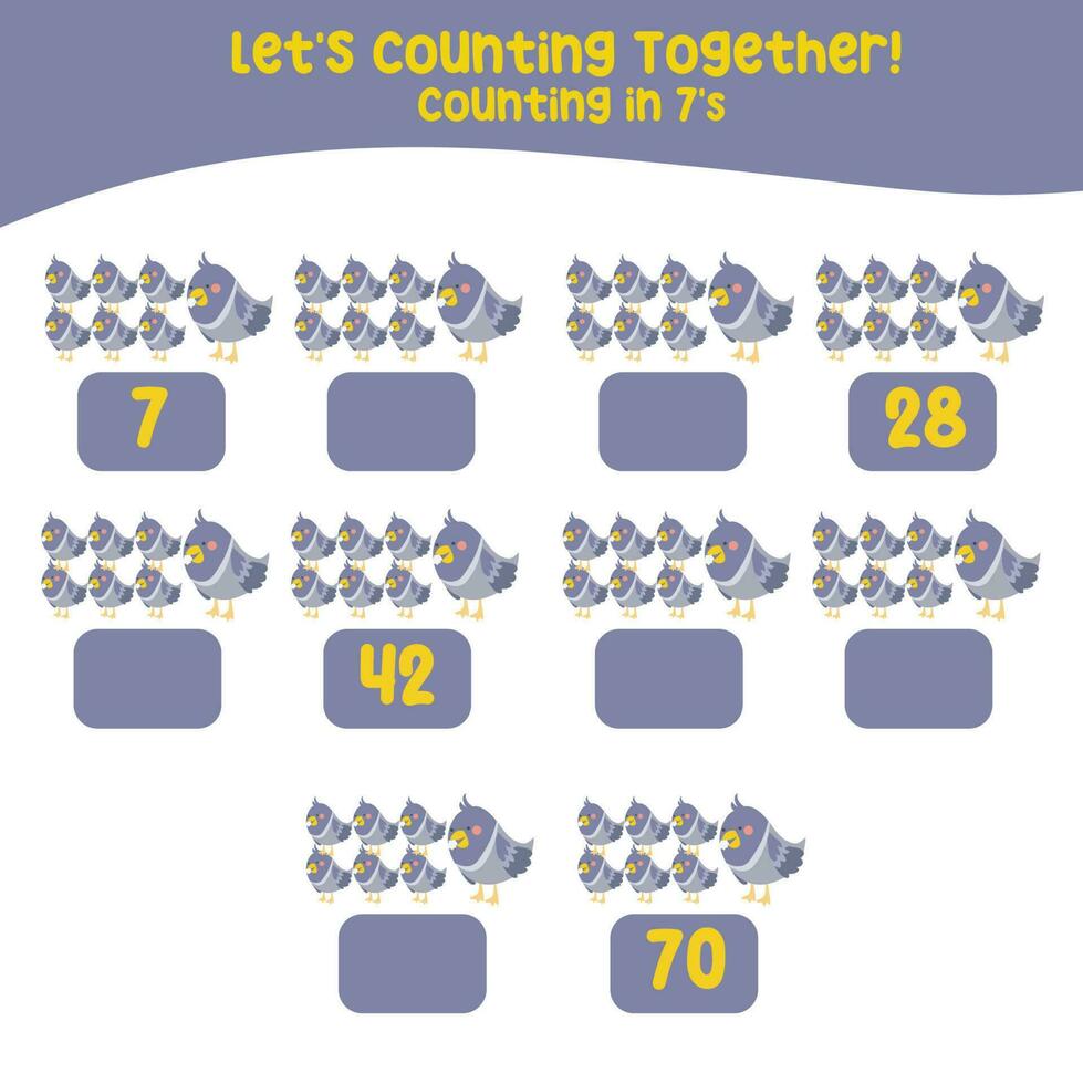Counting animal for Preschool Children. Educational printable math worksheet. Counting practice. Vector file.