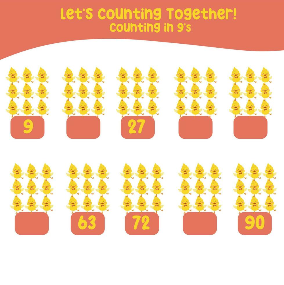 Counting animal for Preschool Children. Educational printable math worksheet. Counting practice. Vector file.
