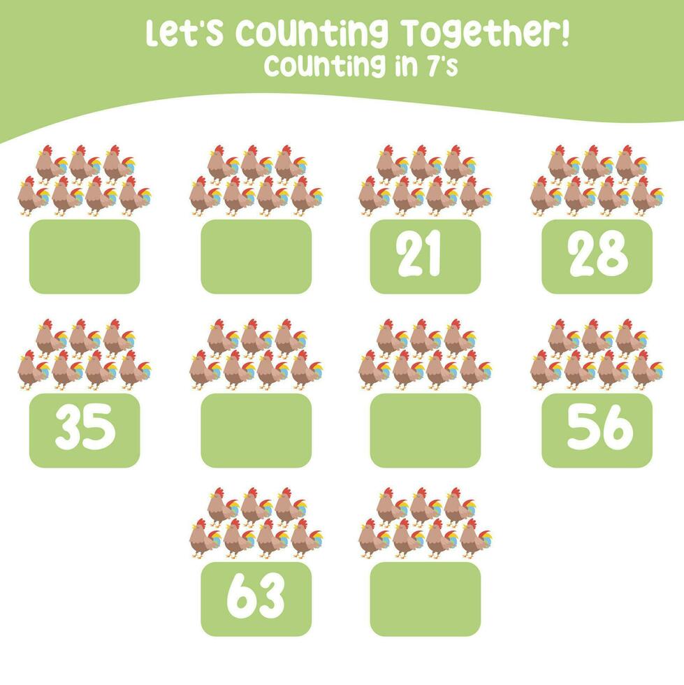 Counting animal for Preschool Children. Educational printable math worksheet. Counting practice. Vector file.