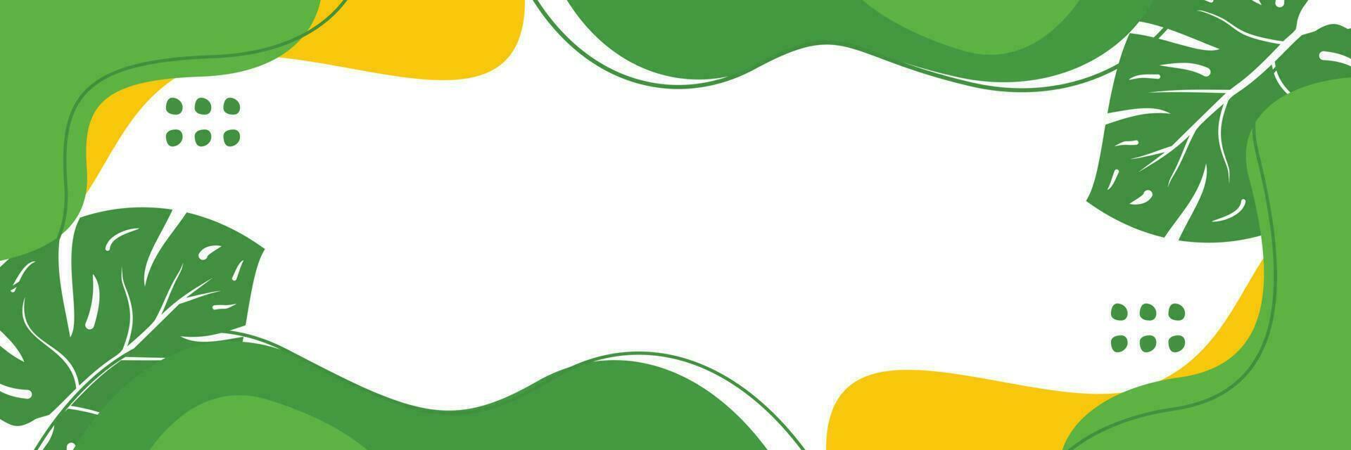 summer background of abstract shapes, waves and leaves pattern with free space for text. Template for banner, poster, social media, web. vector