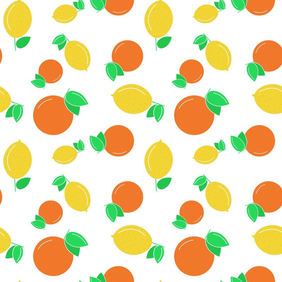 Seamless pattern with lemons and oranges vector