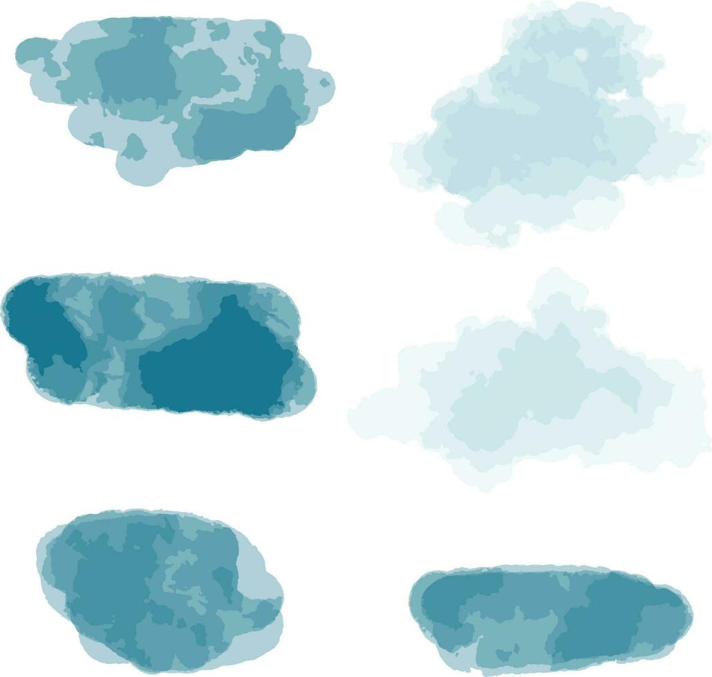 Watercolor blue spots set vector