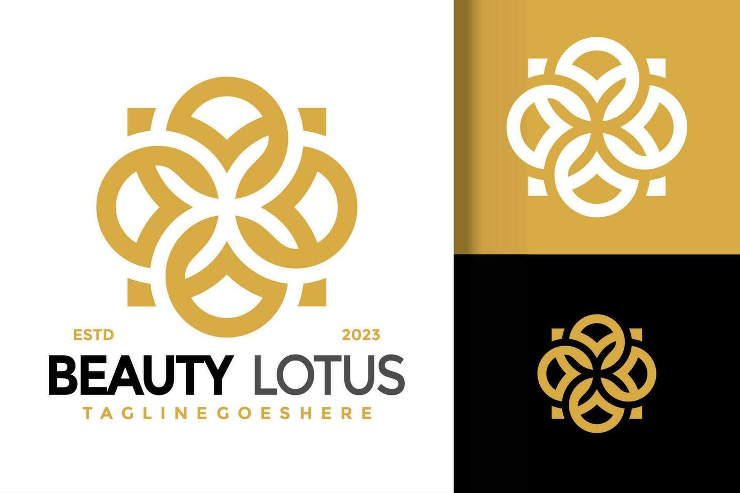 belleza loto ornamental logo vector icono ilustración