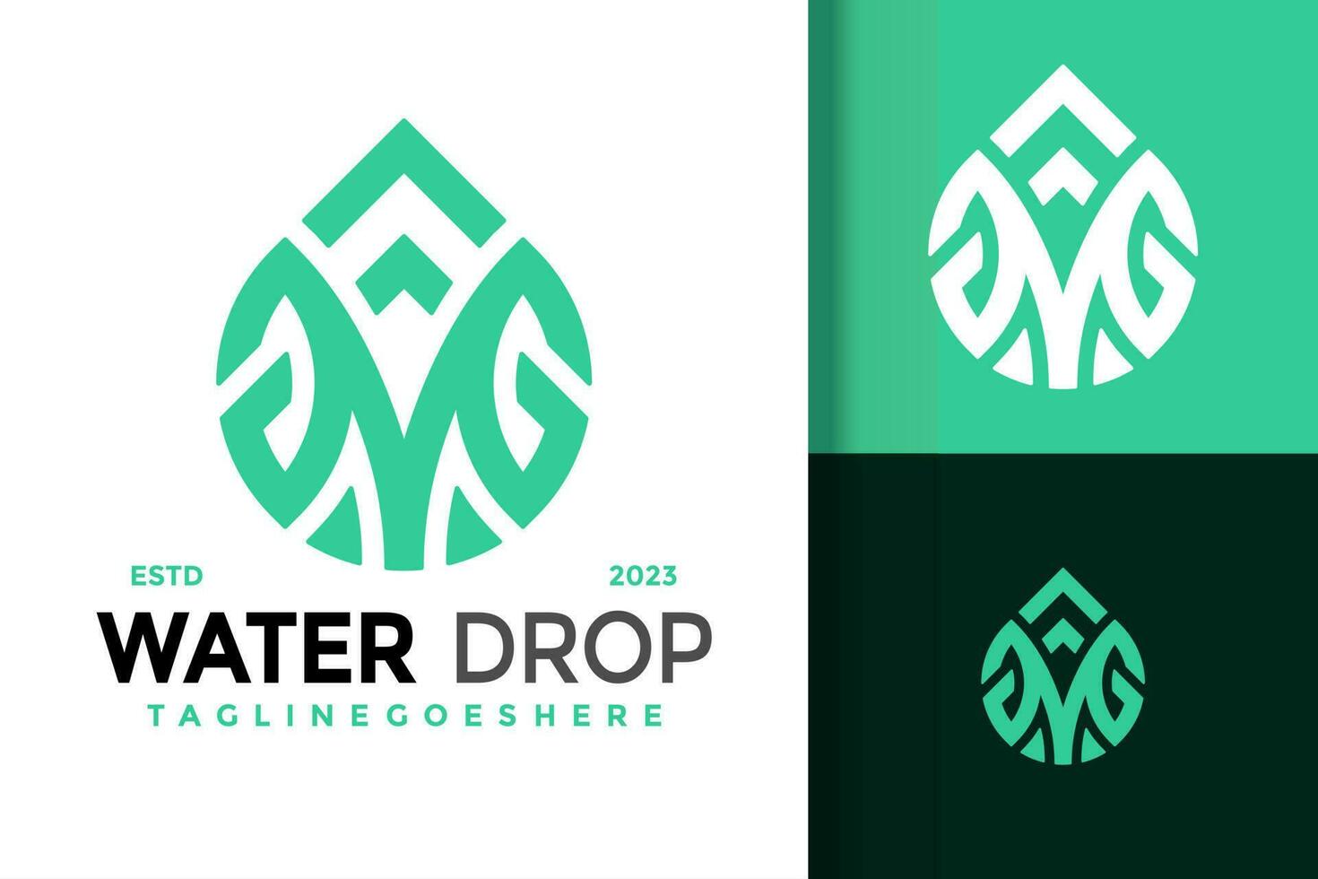 Letter M Water Drop Logo vector icon illustration