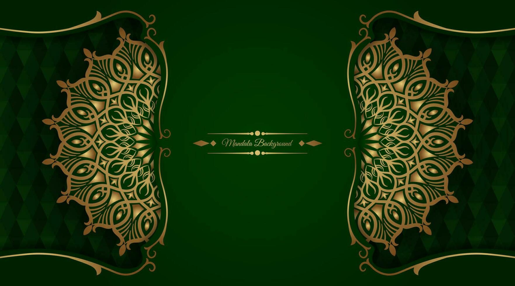 green and gold, luxury mandala background vector