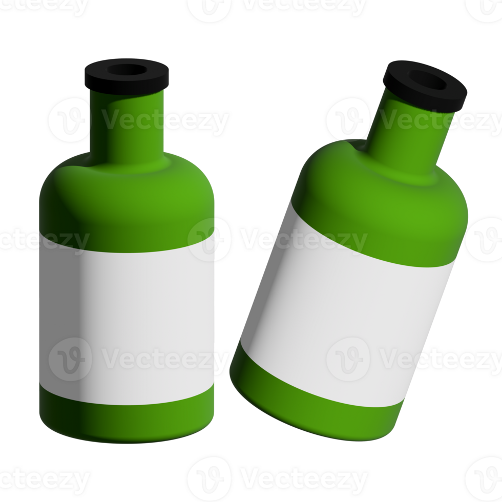 3d rendering bottle mockup design png