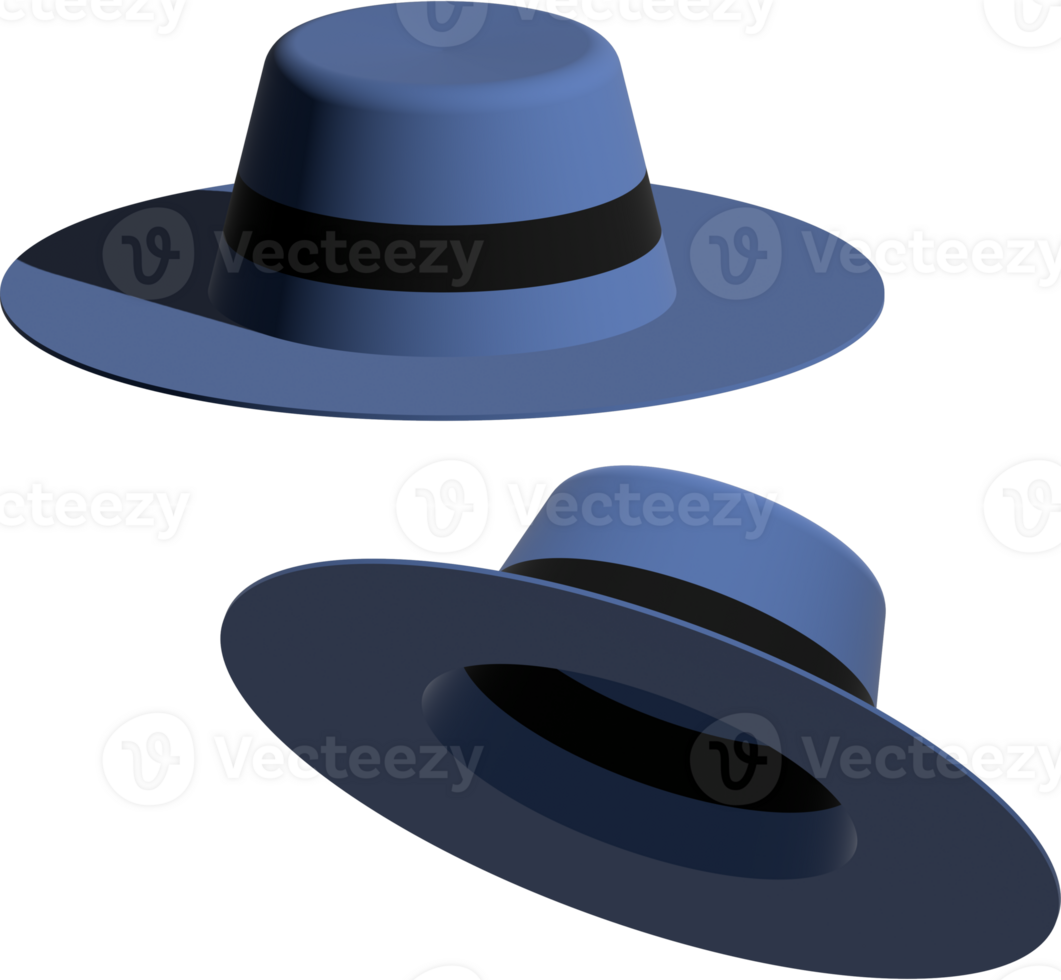 3d rendering blue hat illustration 23264928 PNG