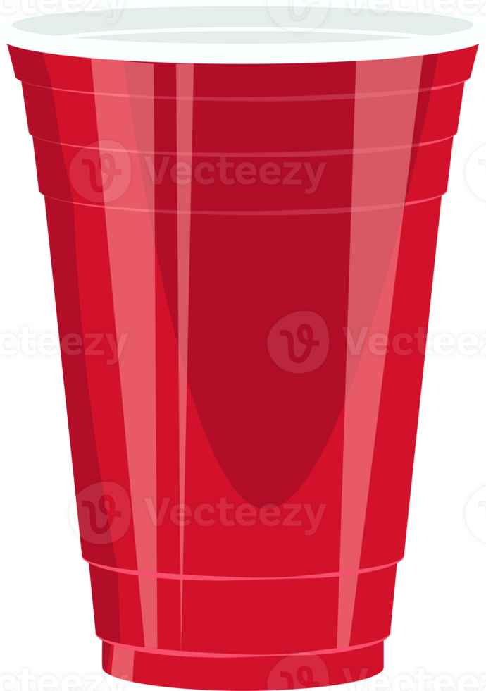 Red beer pong illustration. Plastic cup. Traditional party drinking game png