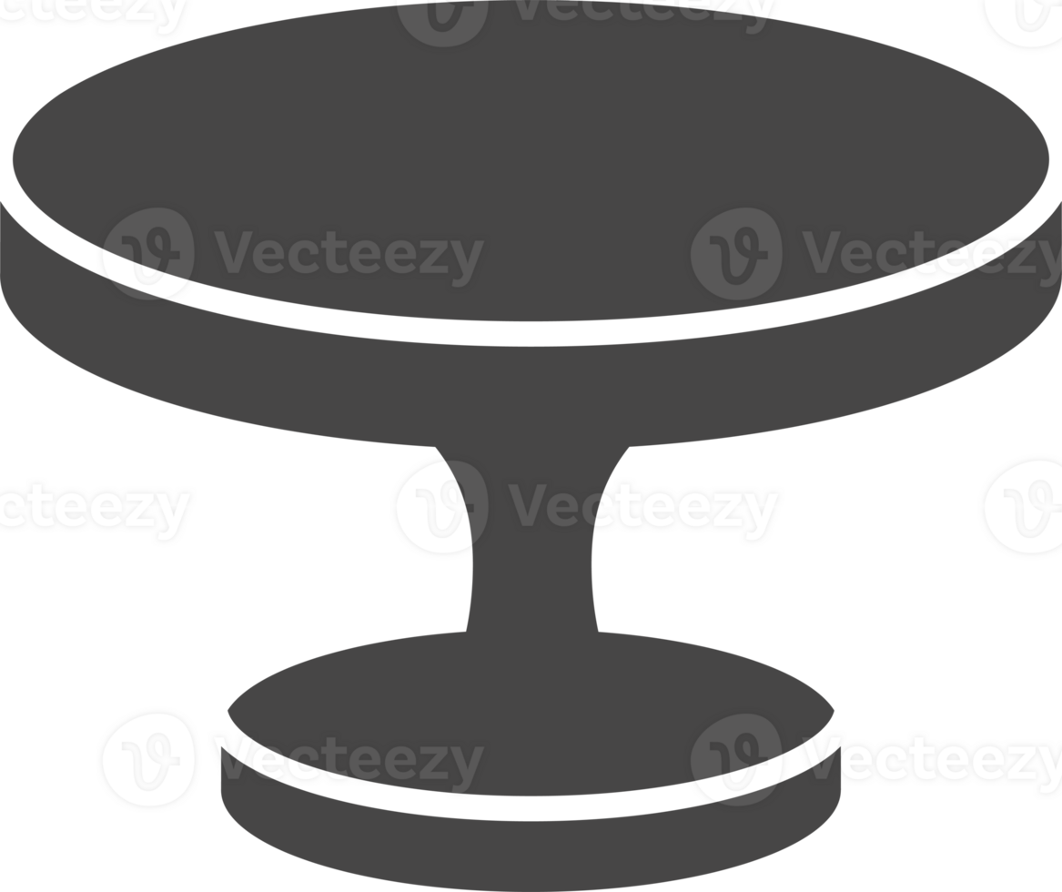 taart staan in vlak icoon stijl. leeg dienblad voor fruit en desserts. silhouetten illustratie png