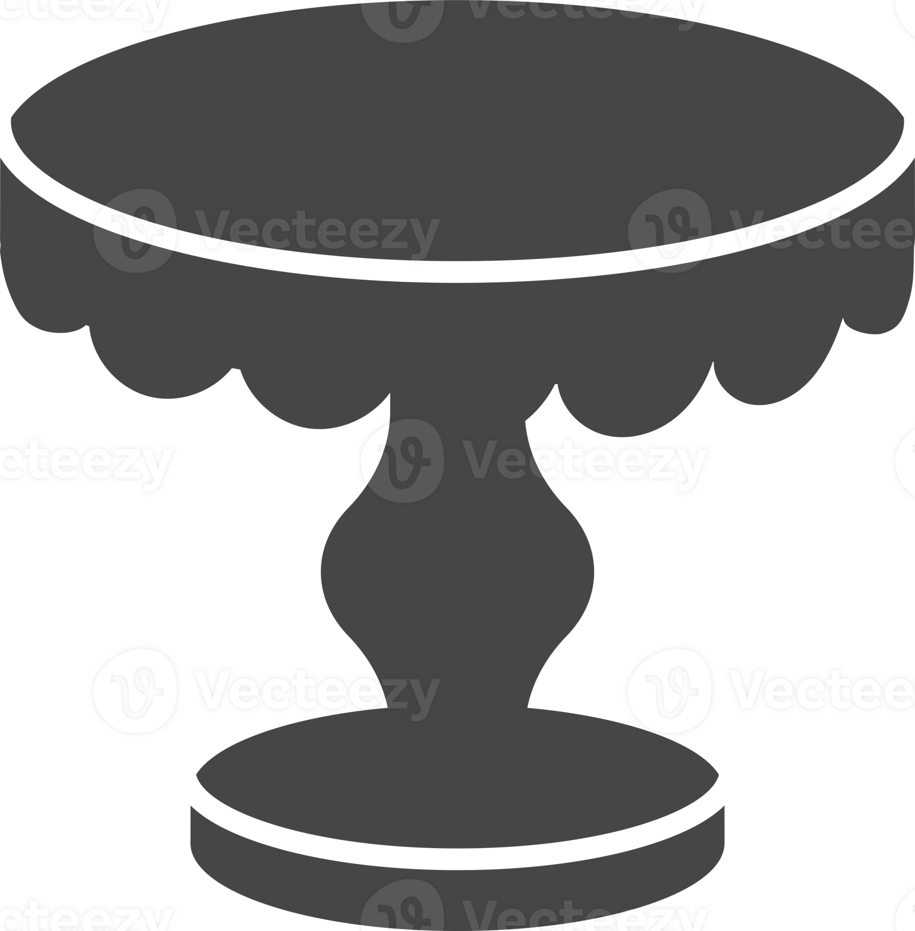 Free Cake stand in flat icon style. Empty tray for fruit and desserts