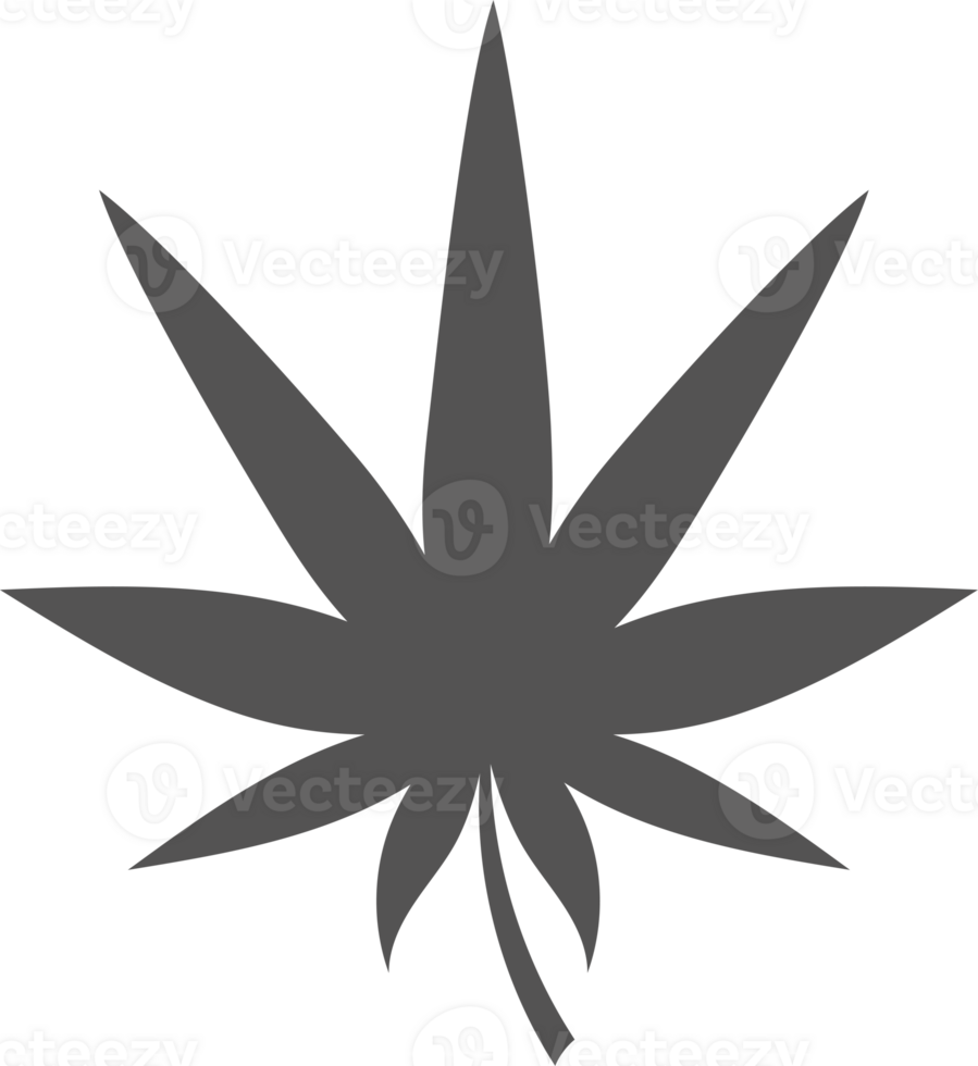 Cannabis leave symbol. Hemp plant silhouette. Marijuana herbal for logo design png