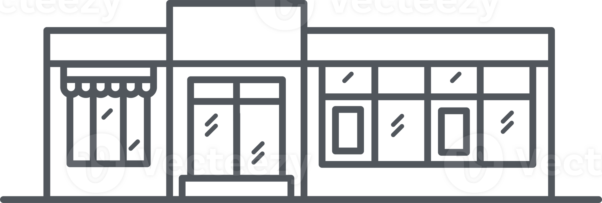 Supermarkets icon. Mall center outline illustration. Shop building png