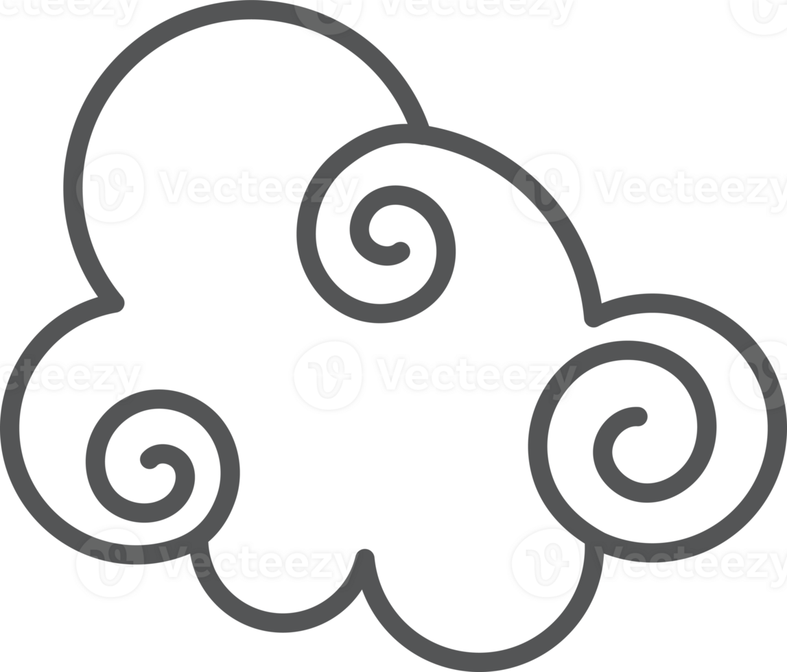 Chinese cloud. Oriental retro design. Thai Japanese and Korean style. png