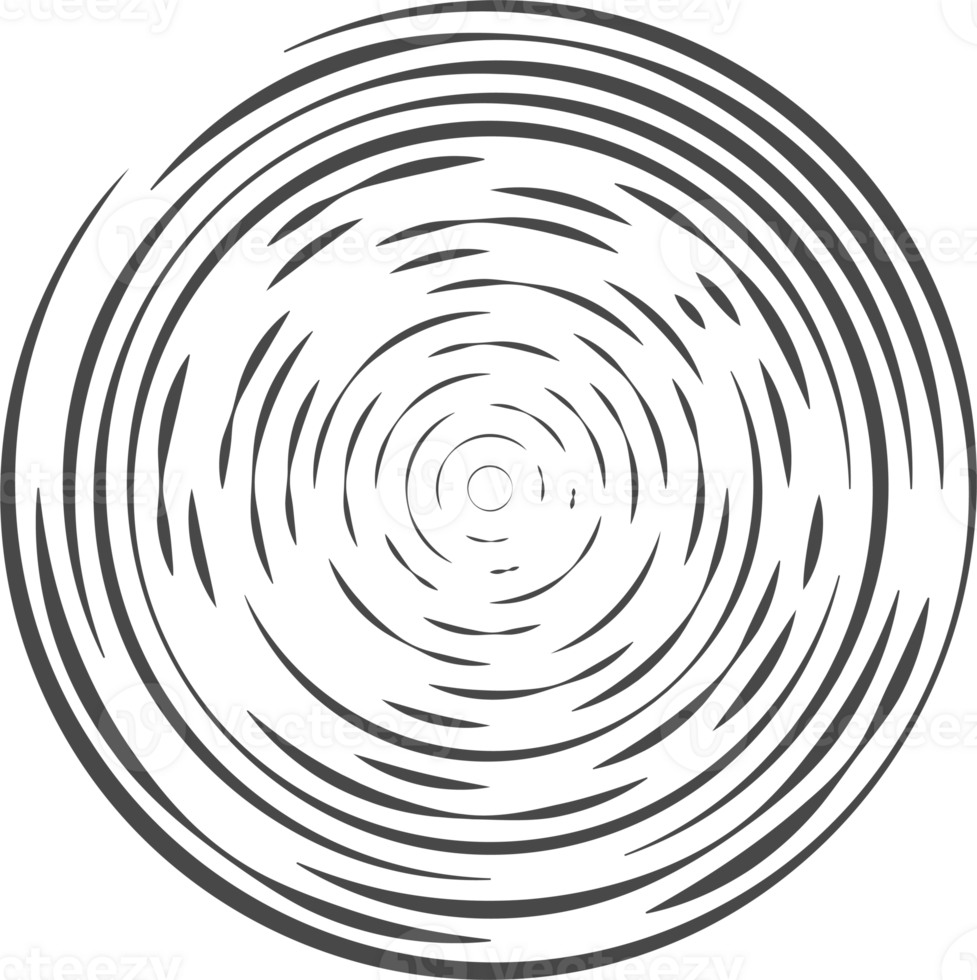 Circle concentric lines. Rippled rings and round sound waves pattern. Radial signal radar sign. Abstract sonar png