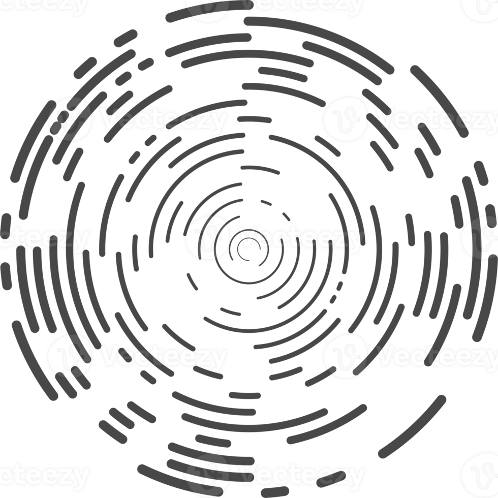 Circle concentric lines. Rippled rings and round sound waves pattern. Radial signal radar sign. Abstract sonar png