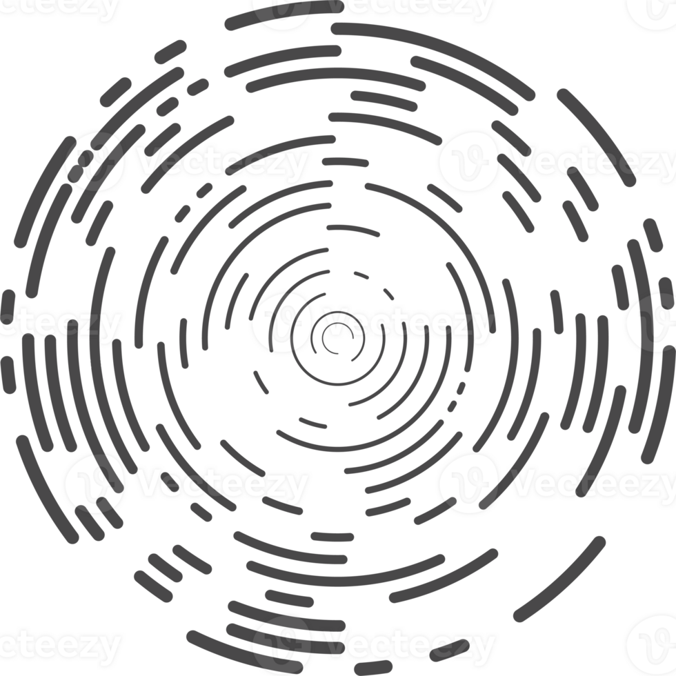 cirkel koncentrisk rader. krusigt ringar och runda ljud vågor mönster. radiell signal radar tecken. abstrakt ekolod png