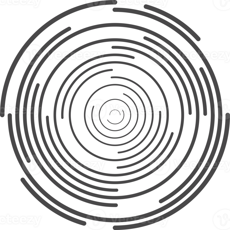 Circle concentric lines. Rippled rings and round sound waves pattern. Radial signal radar sign. Abstract sonar png