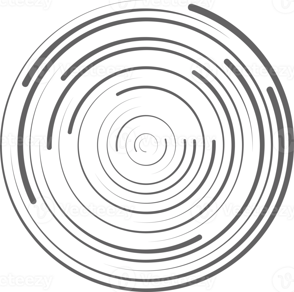 cirkel concentrisch lijnen. golfde ringen en ronde geluid golven patroon. radiaal signaal radar teken. abstract sonar png