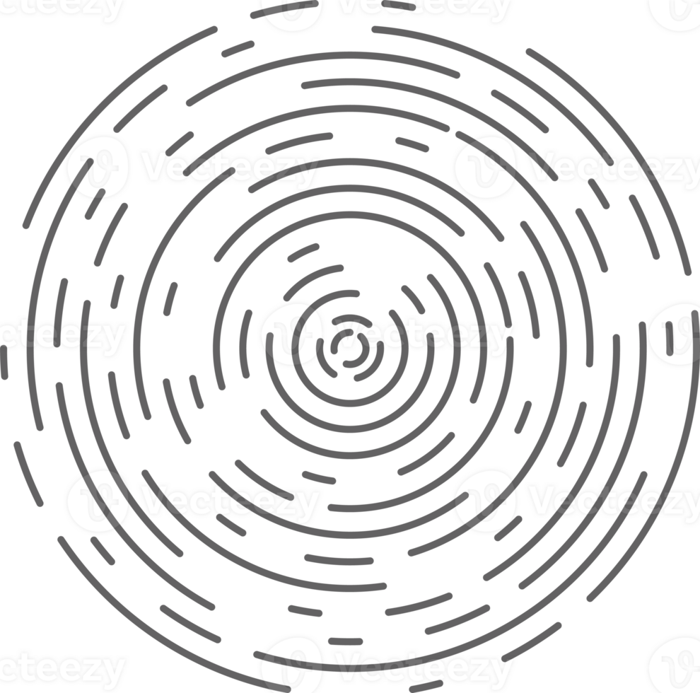 Circle concentric lines. Rippled rings and round sound waves pattern. Radial signal radar sign. Abstract sonar png