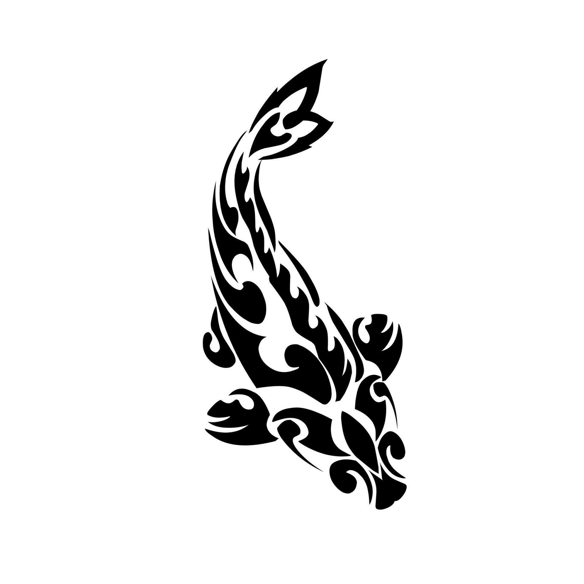 illustration vector graphic of koi fish tribal design for tattoo
