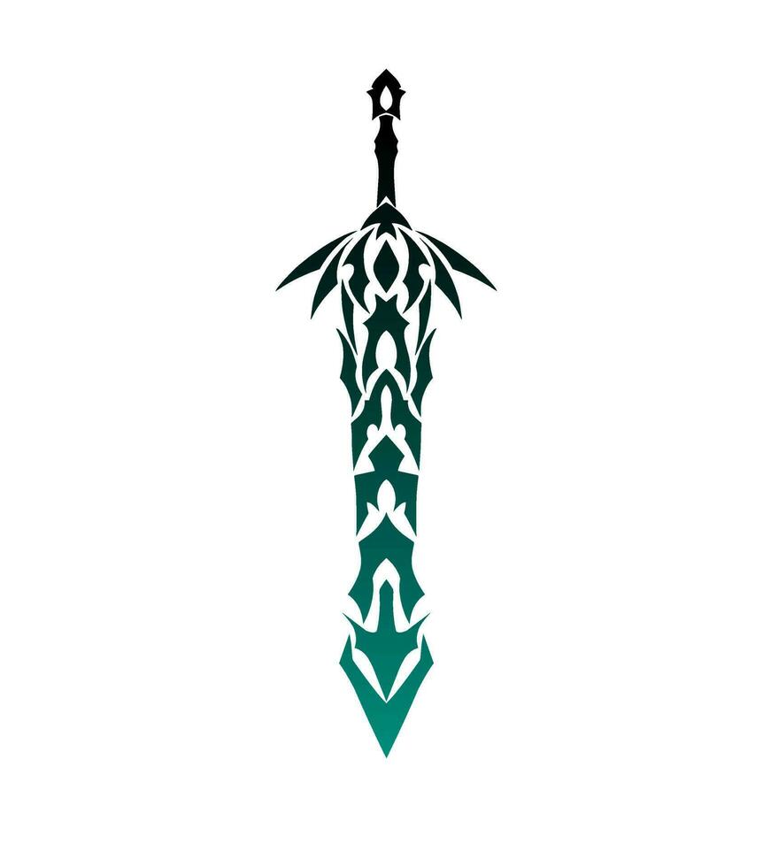 illustration vector graphic of design tribal sword for tattoo, symbol, logo and other