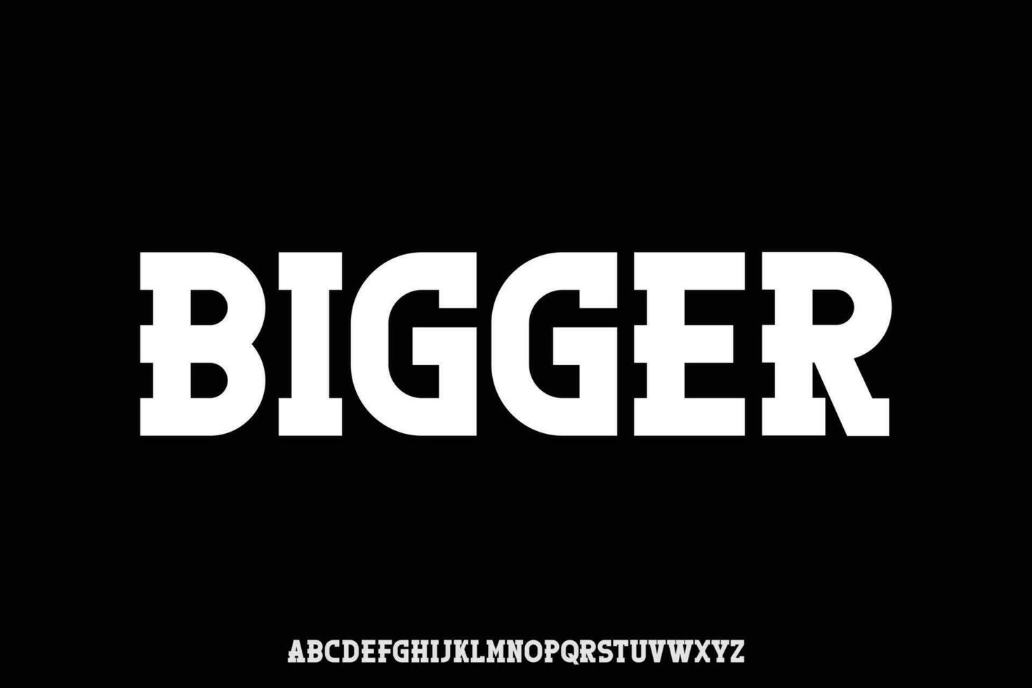 Strong and thick slab serif style display font vector illustration