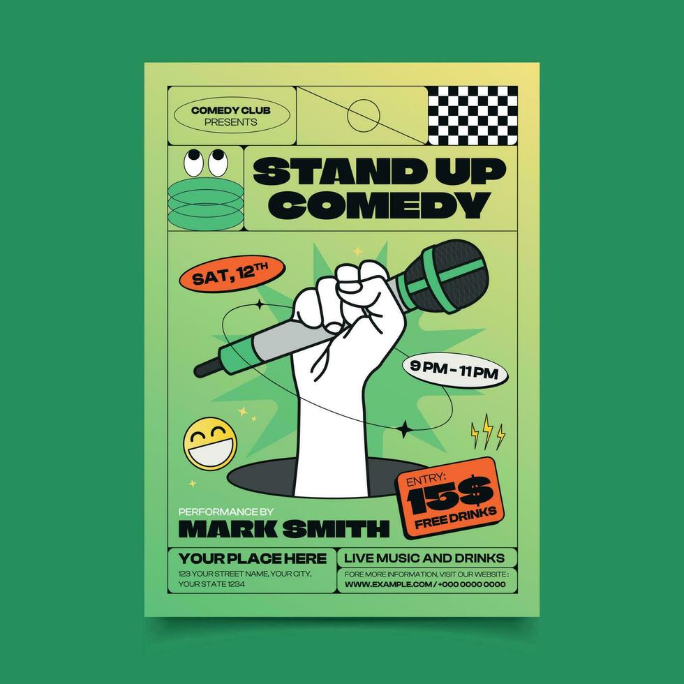 Get Ready to Laugh with Our Stand Up Comedy Flyer Templates vector