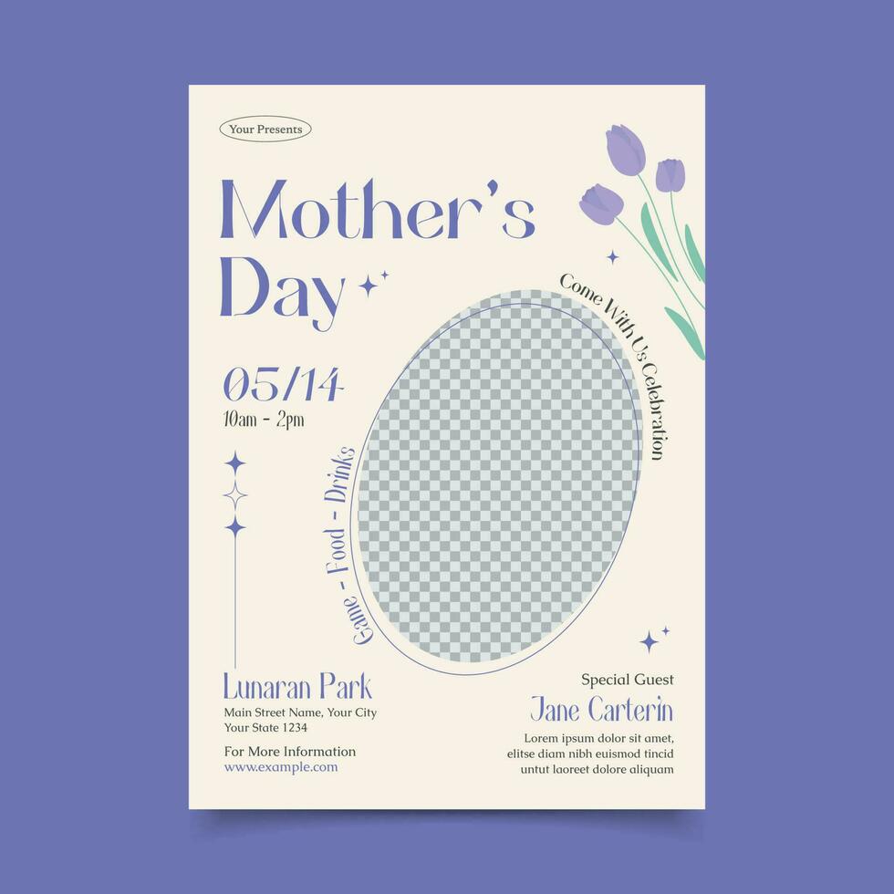 Send Love to Mom - Heartfelt Flyer Templates for Your Mother's Day Event vector