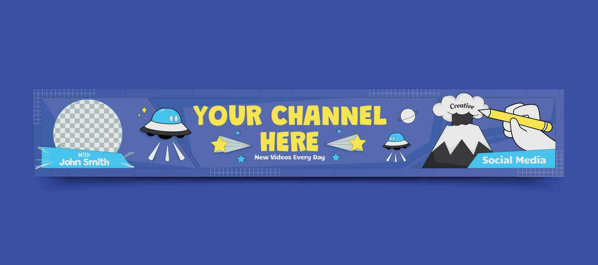 Unleash Your Child's Creativity with These Fun Kids Channel YouTube Banner Templates vector