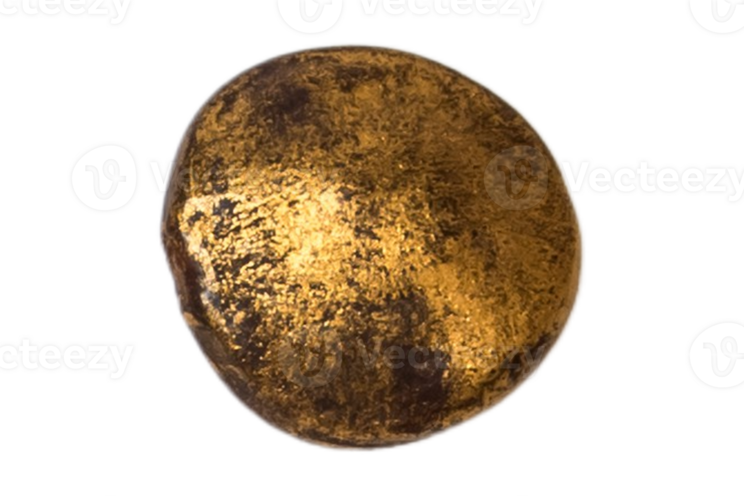 Golden stone decoration isolated on a transparent background png