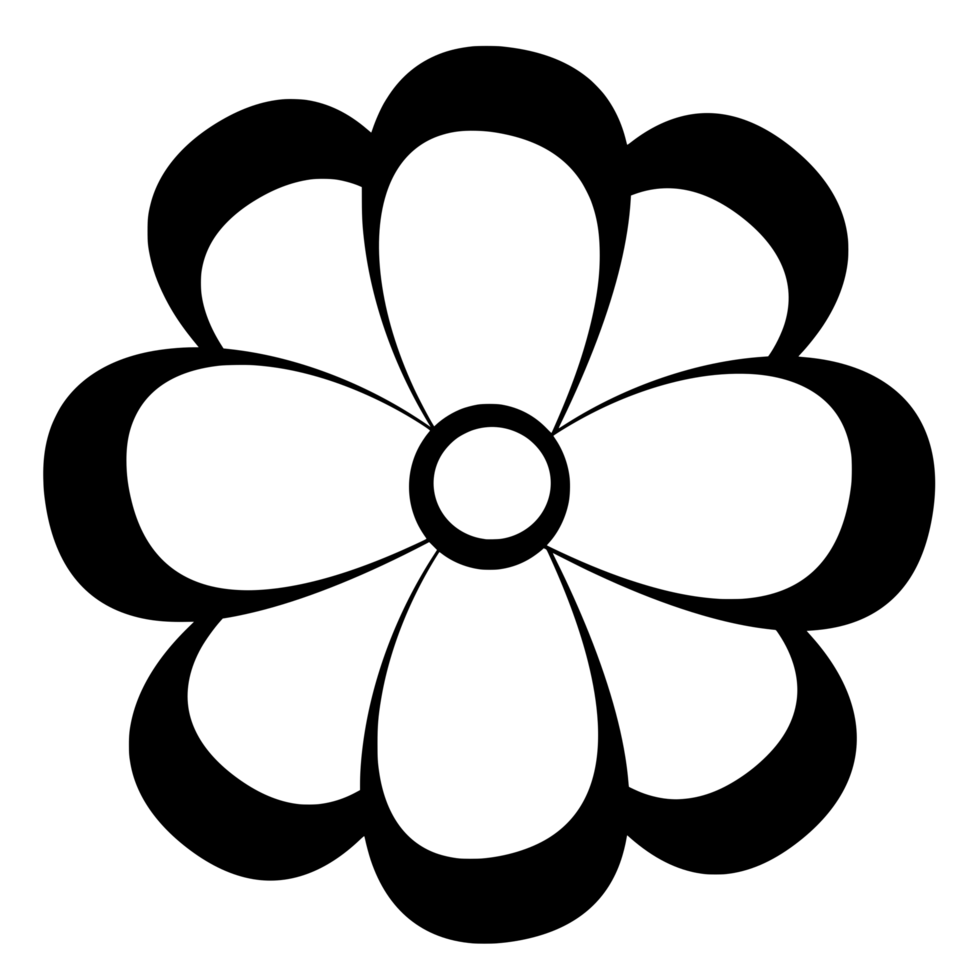 black and white flower 23265392 PNG