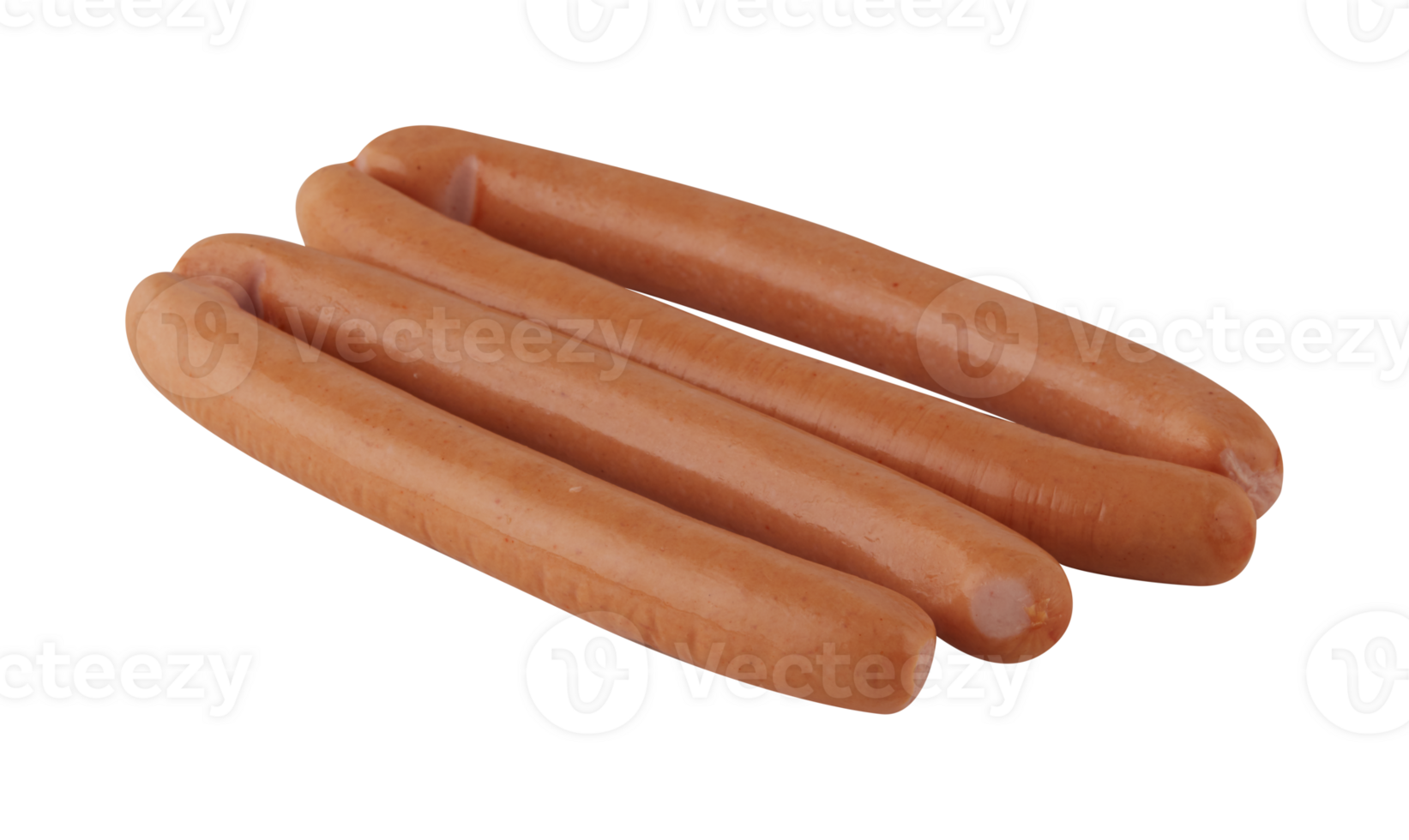 Cooked, smoked sausage cut out isolated on background transparent png