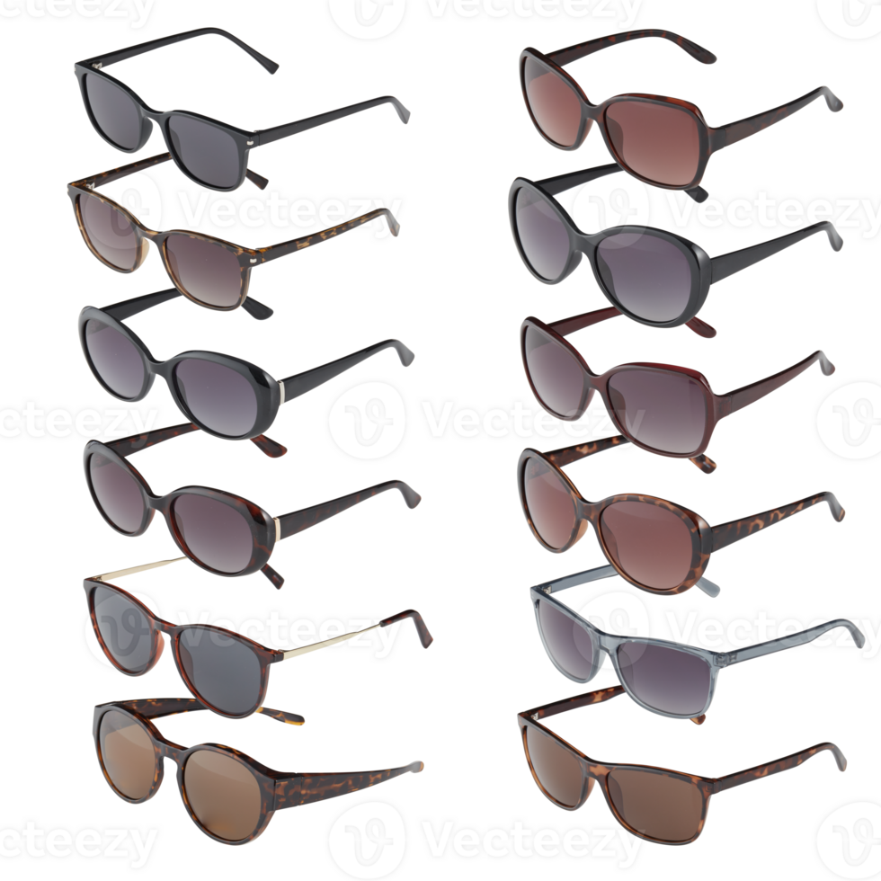fashion sunglasses group cut out isolated on background transparent png