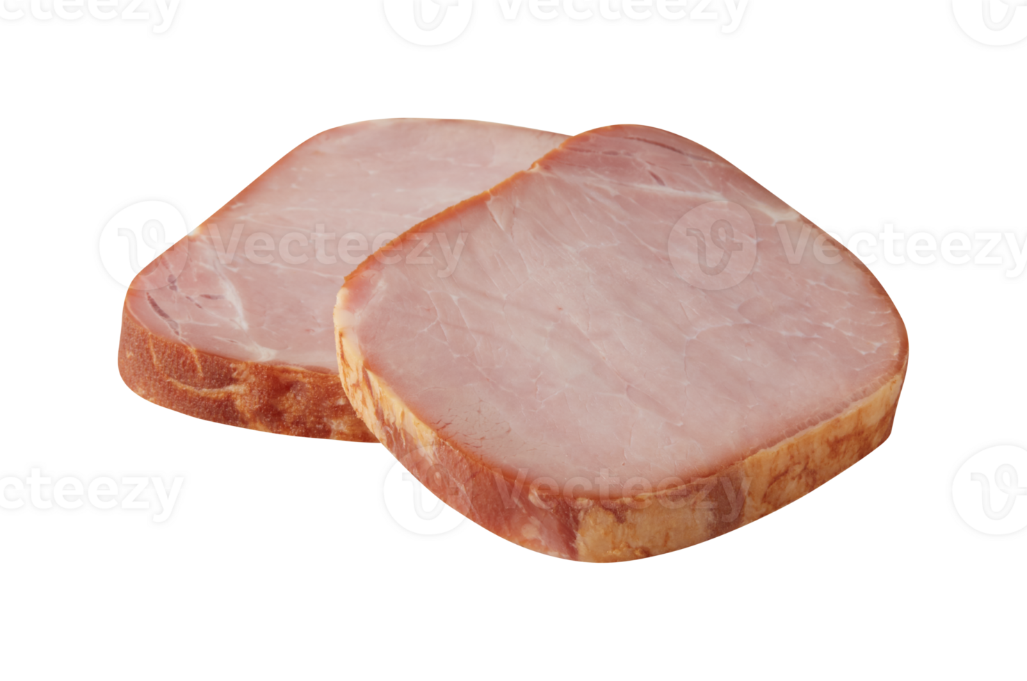 Fresh slice ham with cut out isolated on background transparen png