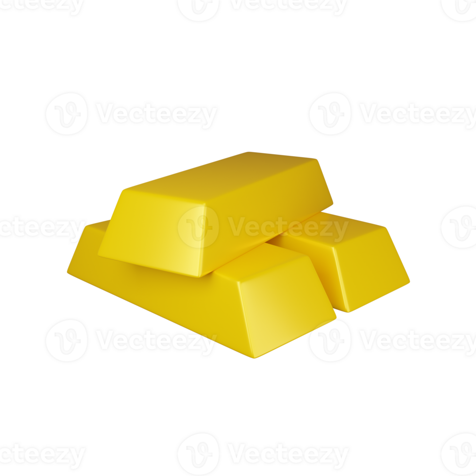 Golden bars 3d icon. png