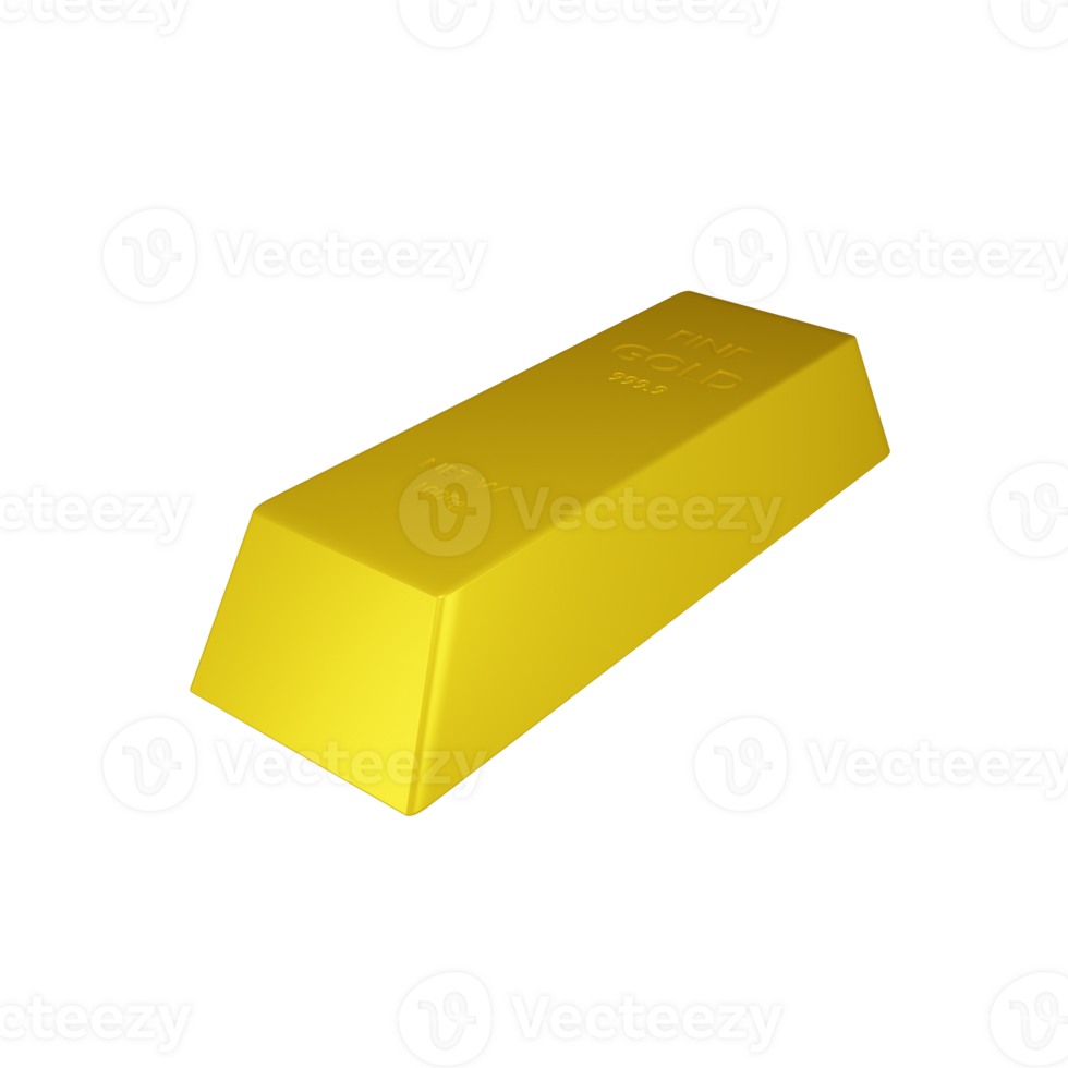 Golden bar 3d icon. png