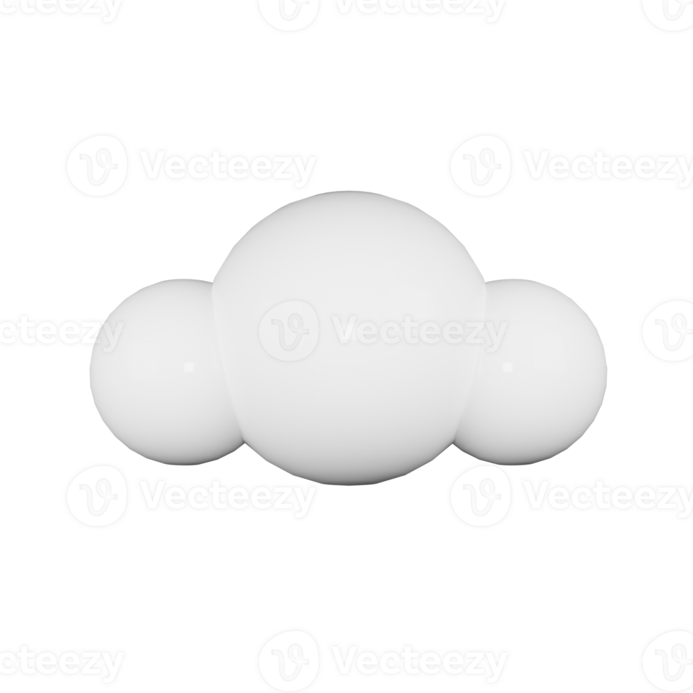 white cloud 3d icon. png