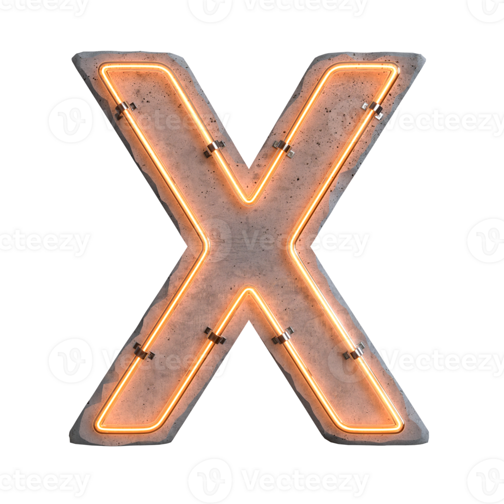 Concrete Neon Light Alphabet X On Transparent Background Png File Concrete Neon Light Alphabet X On Transparent Background Png File