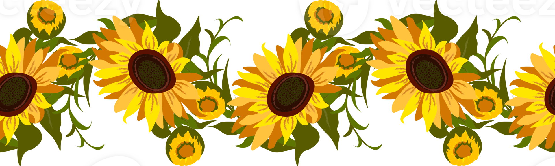 sunflowers border clip art